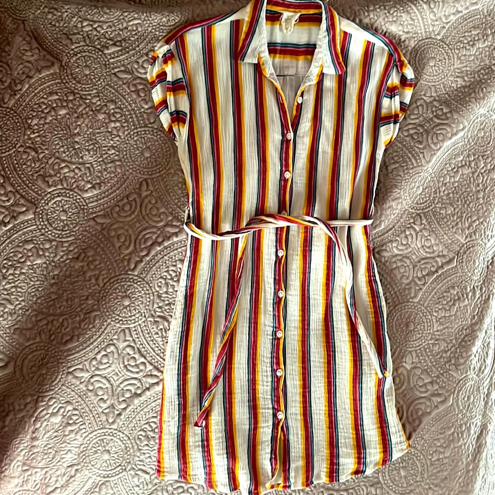 Francesca’s - Colorful Striped Collared Dress